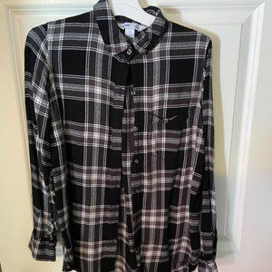 Old Navy Womens Black and White Flannel Small